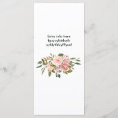 Roos Gold en Blush Floral Bridal Tea Tasting Menu (Achterkant)