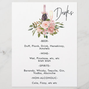 Roos Gold en Blush Floral Tea Party Drinken Flyer