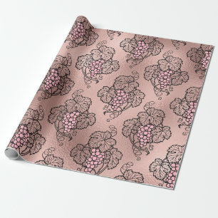 Roos Gold en Blush French Wine themed Cadeaupapier