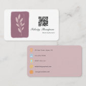 Roos Gold en Blush Horticulture QR Code Visitekaartje (Voorkant / Achterkant)