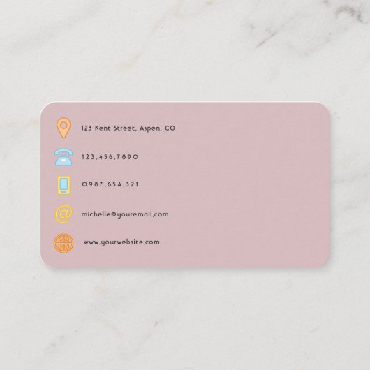 Roos Gold en Blush Horticulture QR Code Visitekaartje (Achterkant)