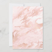 Roos Gold en Blush Marbled Wedding Invitation Kaart (Achterkant)