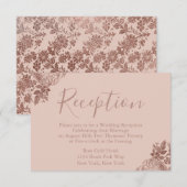 Roos Gold en Blush Pink bruiloft receptie Informatiekaartje (Voorkant / Achterkant)