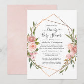 Roos Gold en Blush Pink Drive by Shower Kaart (Voorkant / Achterkant)