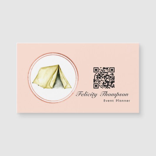 Roos Gold en Blush Pink Event Planner QR Code (Voorkant)
