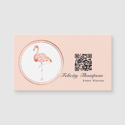 Roos Gold en Blush Pink Event Planner QR Code (Voorkant)