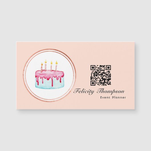 Roos Gold en Blush Pink Event Planner QR Code (Voorkant)