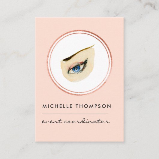 Roos Gold en Blush Pink Event Planner Visitekaartje (Voorkant)