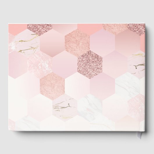 Roos Gold en Blush Pink Quinceañera Gastenboek (Achterkant)