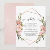 Roos Gold en Blush Pink Weddenschap Update Kaart (Voorkant / Achterkant)