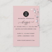 Roos Gold en Blush roze diamantpen Visitekaartje (Achterkant)