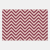 Roos Gold en Burgundy Chevron Pattern Inpakpapier Vel (Voorkant 2)