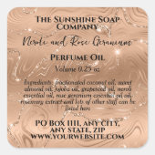 Roos Gold en Glitter Parfum Roller Bottle label (Voorkant)