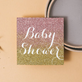 Roos Gold en Gold Glitter Baby Shower-uitnodiginge Kaart