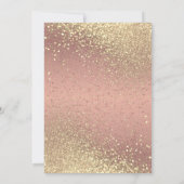 Roos Gold en Gold Glitter Birthday Invitation Kaart (Achterkant)