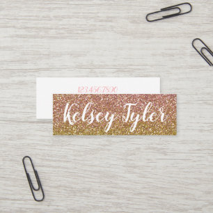 Roos Gold en Gold Glitter Mini Visitekaartjes