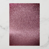 Roos Gold- en marinesurvebindblauw Folie Uitnodiging (Achterkant)