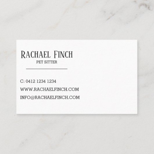 Roos Gold en moderne marineministers Visitekaartje (Achterkant)