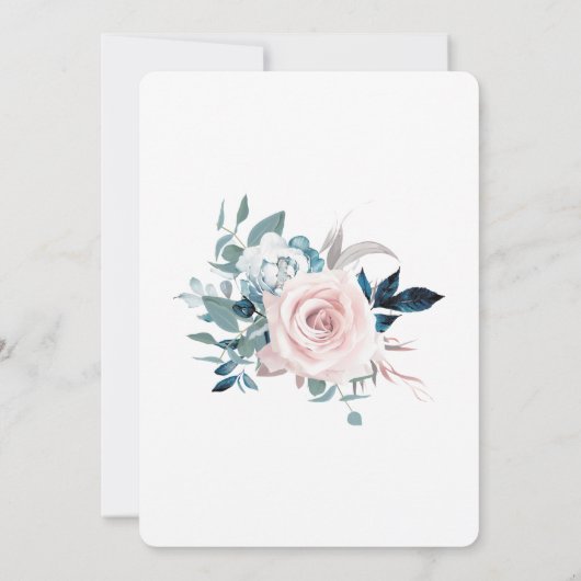 Roos Gold en Navy Blue Bewaar de Sjabloon Datum Kaart (Achterkant)