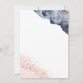 Roos Gold en Navy Blue Waterverf Baby shower Kaart (Achterkant)