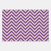 Roos Gold en Paarse Chevron Pattern Inpakpapier Vel (Voorkant 3)