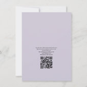 Roos Gold en pasta Paars Verf QR Code Weddenschap Kaart (Achterkant)