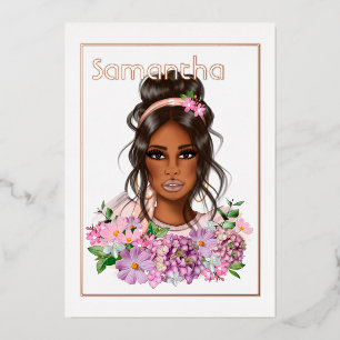 Roos Gold en Roze Birthday Party Folie Uitnodiging