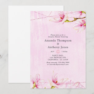 Roos Gold en roze Floral - Geometrische stelletjes Kaart