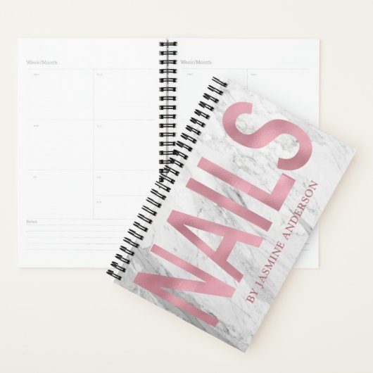 Roos Gold en witte marmerbenodigdheden Planner (Display)
