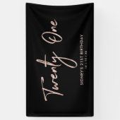 Roos Gold en zwart | 21e verjaardag van de banner  (Verticaal)