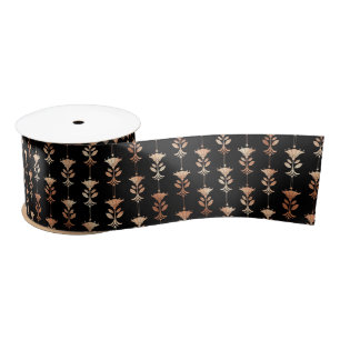 Roos Gold en zwart Floral Art Deco Pattern Lint