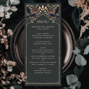 Roos Gold Enchanted Gothic Raven Wedding Flat Menu