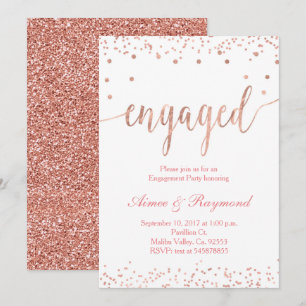 Roos Gold Engagement Party Kaart