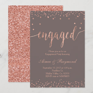 Roos Gold Engagement Party-uitnodigingskaart Kaart
