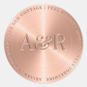 Roos Gold Envelope Sticker met monogram