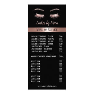 Roos Gold Eyelash Extensions Beauty Salon Price Reclamekaart