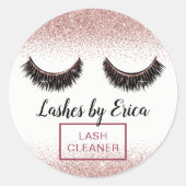Roos Gold Eyelash Extensions Lash Cleaner Ronde Sticker (Voorkant)