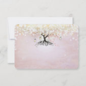 Roos Gold Fairy Lights Heart Leaf Tree Dank u Bedankkaart (Achterkant)