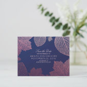 Roos Gold Fall Leaves Elegant Save the Date Aankondigingskaart (Staand voorkant)