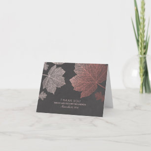 Roos Gold Fall Leaves Wedding Dank u Bedankkaart