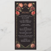 Roos Gold Fantasy Enchanted Floral Garden Wedding Menu (Voorkant)