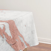 Roos Gold Faux Foil en White Marble Pattern Tafelkleed (Voorbeeld)