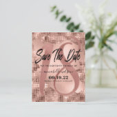 Roos Gold Faux Folie 18e Verjaardag Save The Date Briefkaart (Staand voorkant)
