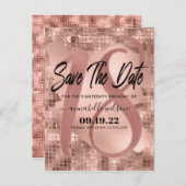 Roos Gold Faux Folie 18e Verjaardag Save The Date Briefkaart (Voorkant / Achterkant)