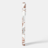 Roos Gold Faux Folie White Botanical Pattern Case-Mate iPhone Case (Achterkant / Rechts)