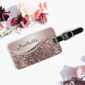 Roos Gold Faux Glitter Bling Personalized Metal Bagagelabel