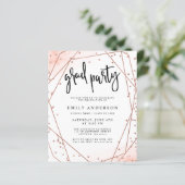 Roos Gold Faux Glitter Geometric Afstuderen (Staand voorkant)