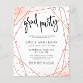 Roos Gold Faux Glitter Geometric Afstuderen (Voorkant)