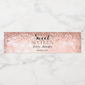 Roos Gold Faux Glitter Lights 16 oktober Waterfles Etiket (Enkel label)