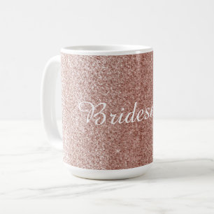 Roos Gold Faux Glitter met Bridesmaid Name Koffiemok